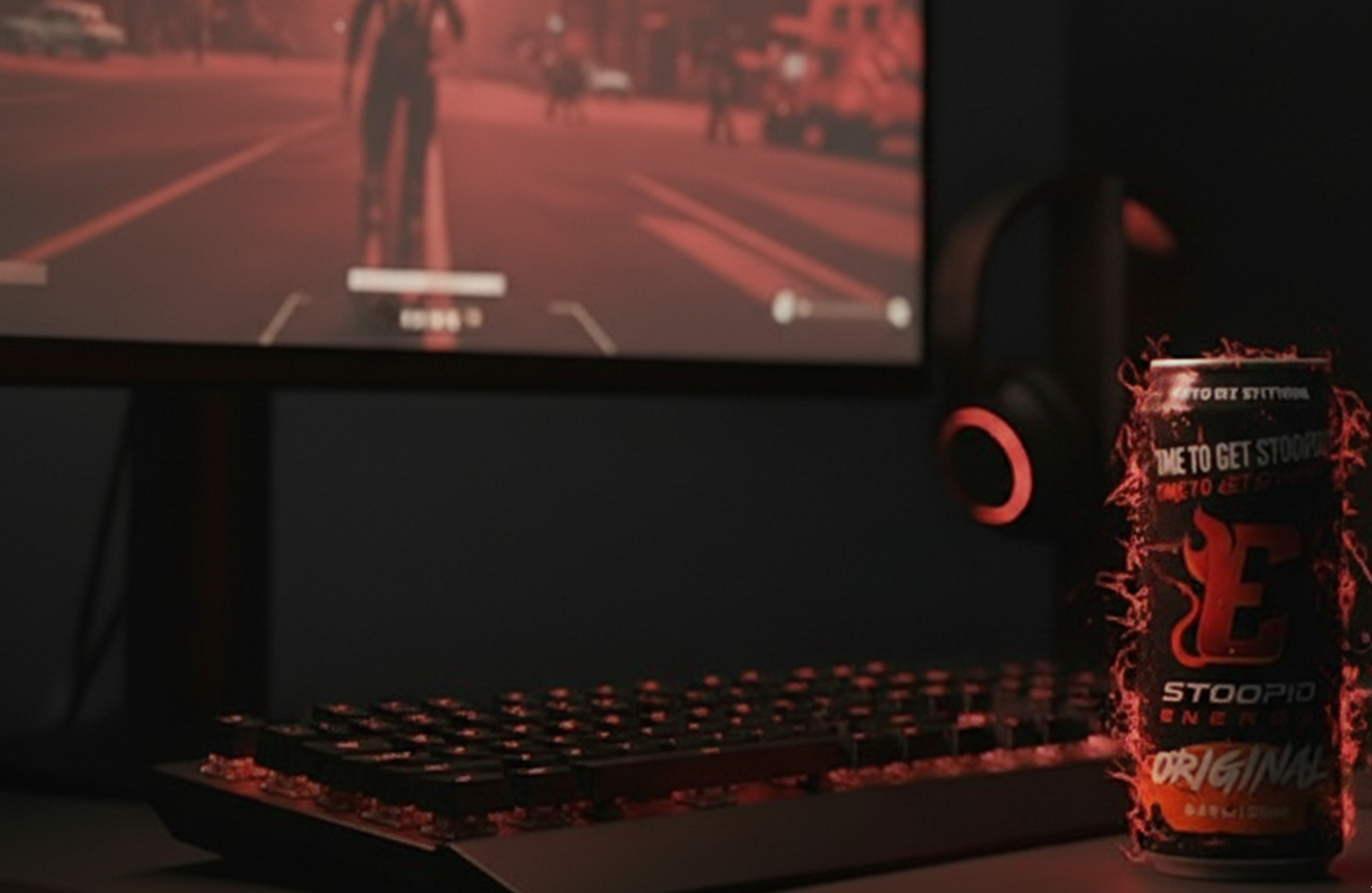 Worker with energy drink